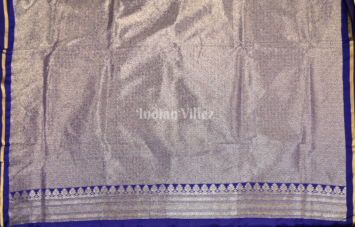 Royal Blue Mashru Satin Banarasi Silk Saree 