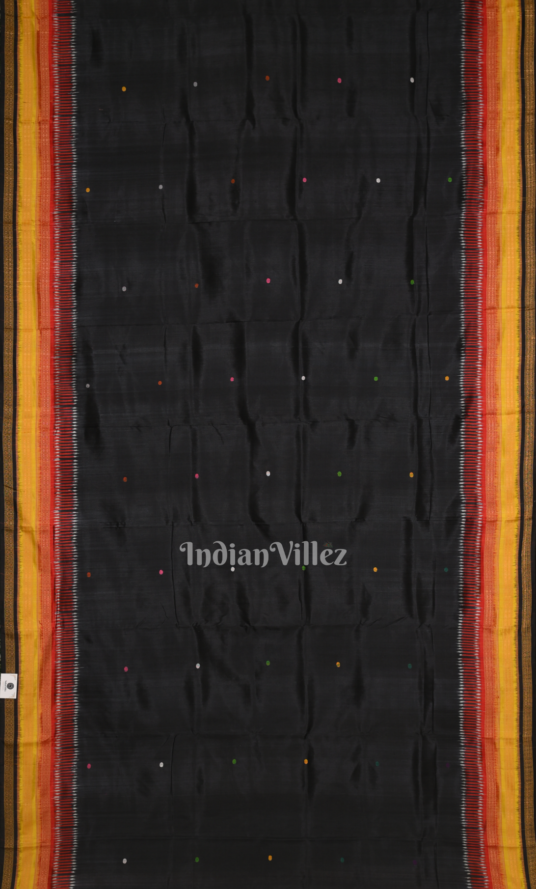 Black Kathiphera Odisha Ikat Khandua Silk Saree 