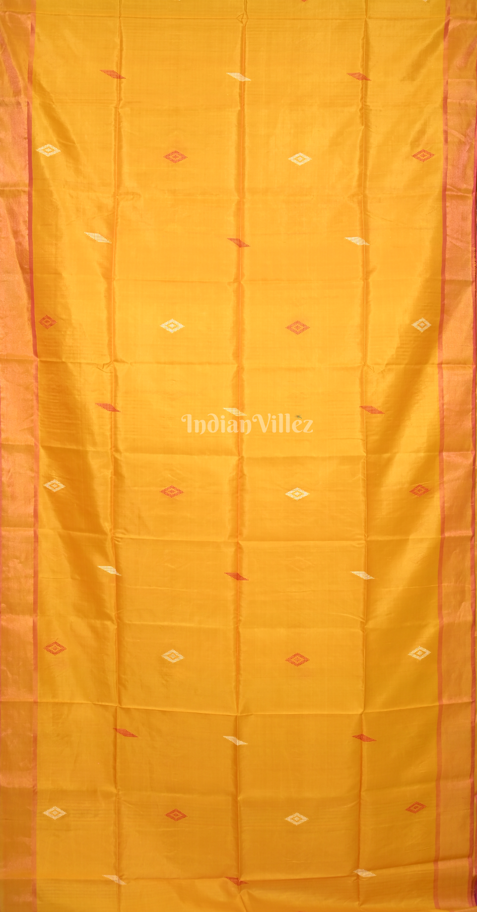 Mustard Yellow Pink Pure Bishnupuri Silk Saree