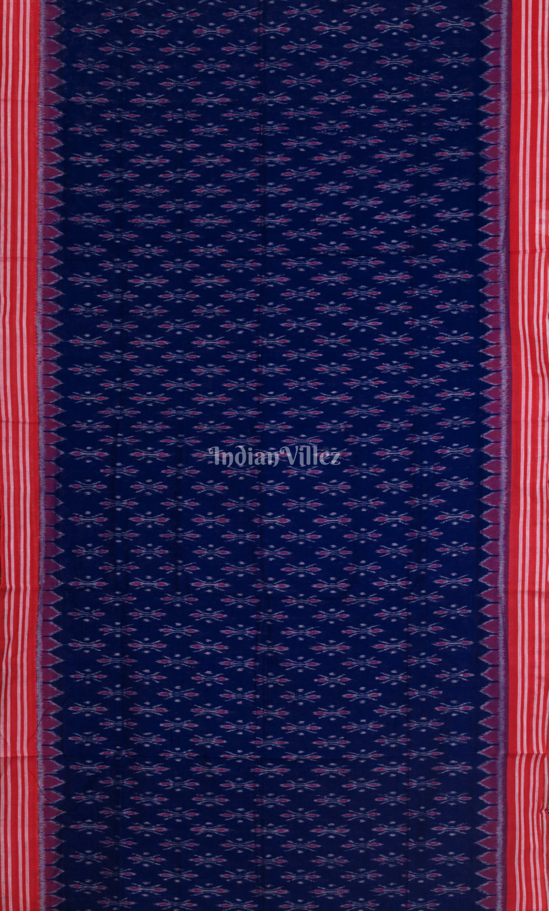 Blue Maroon Odisha Ikat Maniabandha Cotton Saree 