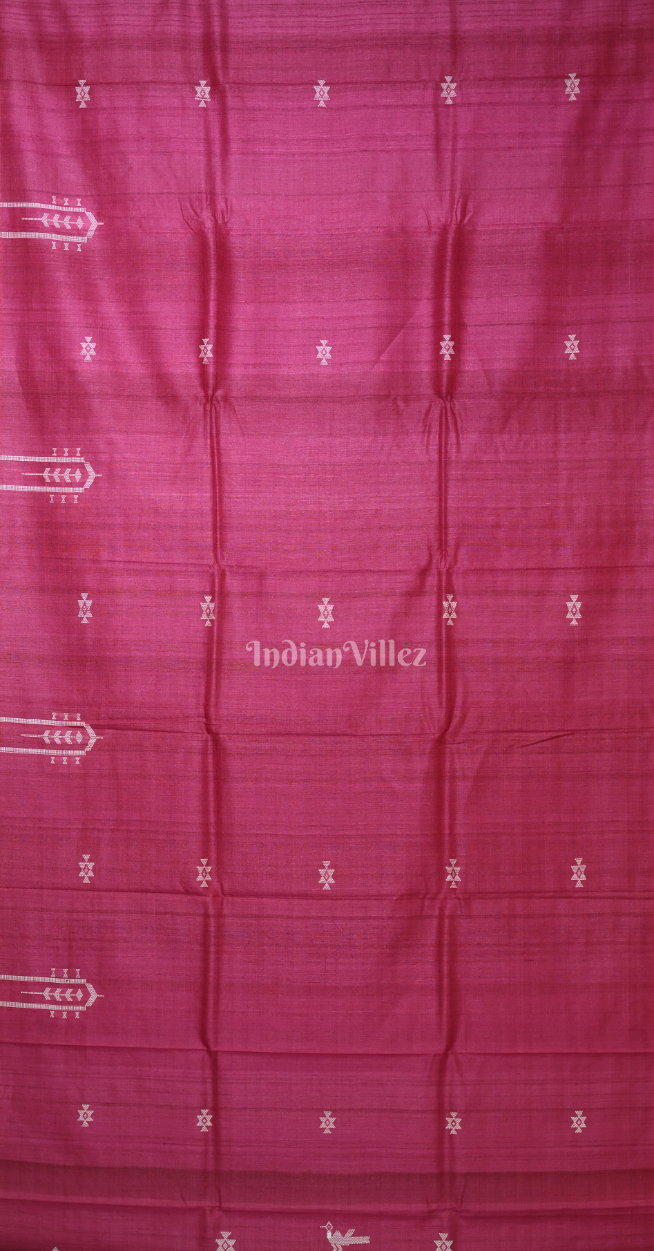 Magenta Pink Gopalpur Tussar Silk Saree  Inspired by Ganjam Bomkai Theme 