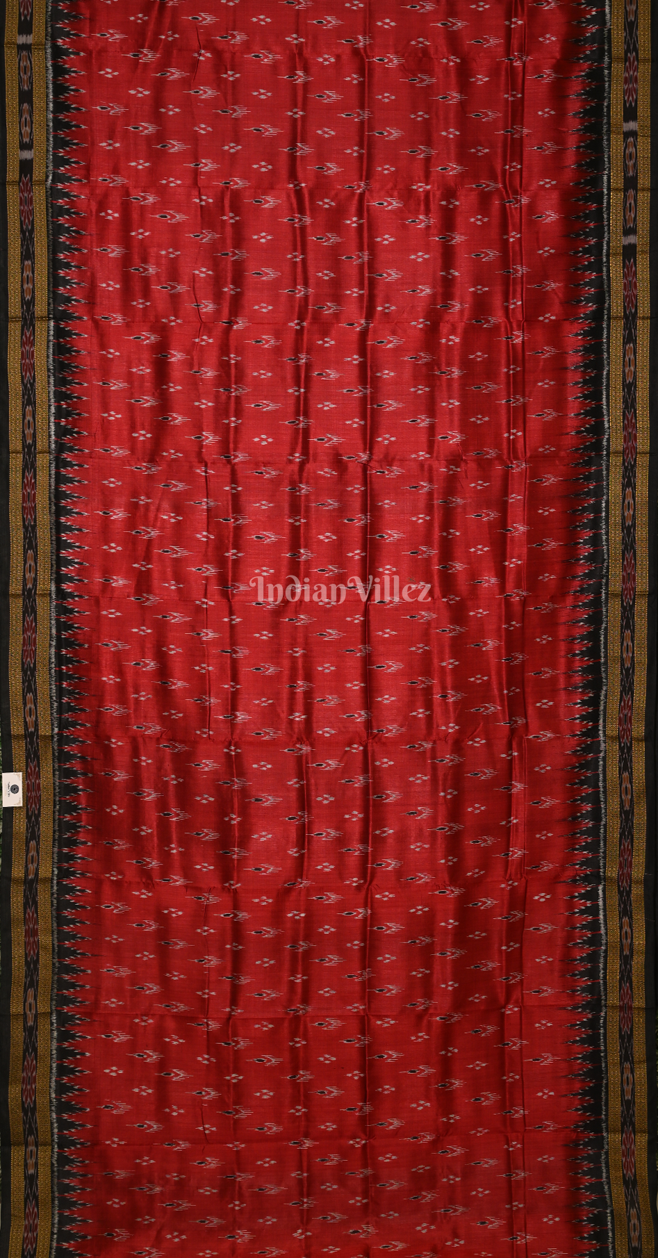 Red Black Mayur Chandrika Odisha Ikat Khandua Silk Saree