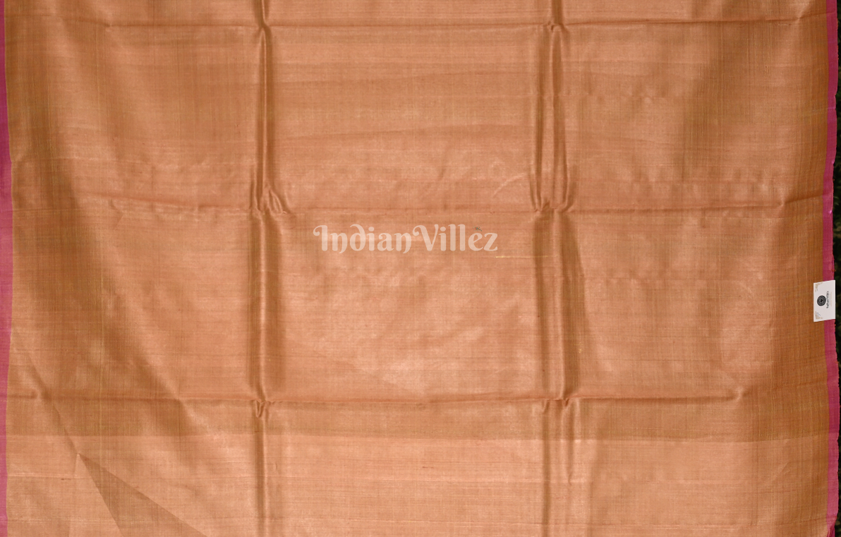 Light Orange Fine Gopalpur Tussar Silk Saree with Jalla Anchal