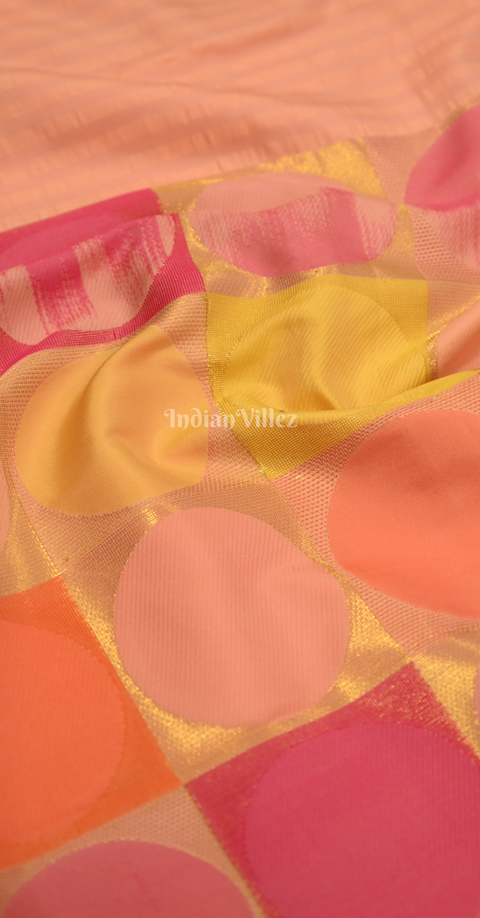Peach Multicoloured Soft Silk Weaving Saree