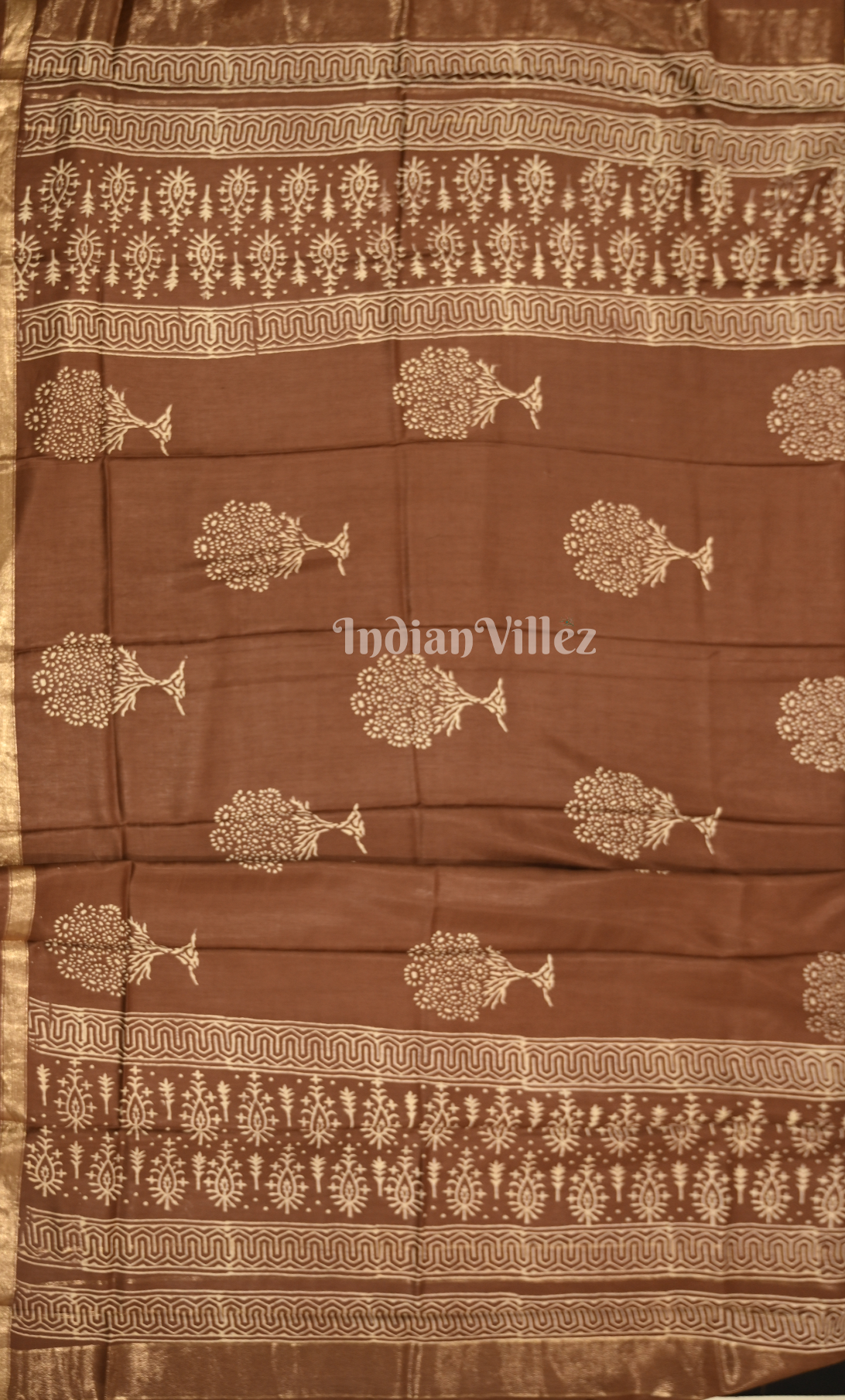 Dark Brown Block Printed Cotton Suit Sets