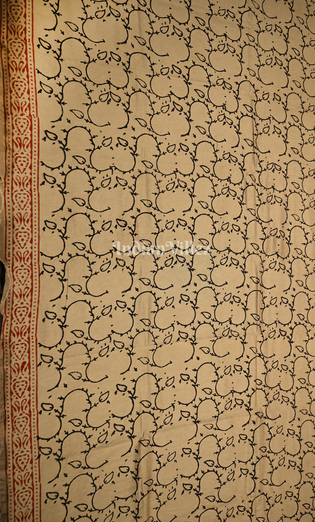 Maroon Off White Bagru Block Printed Chanderi Silk Suit Sets
