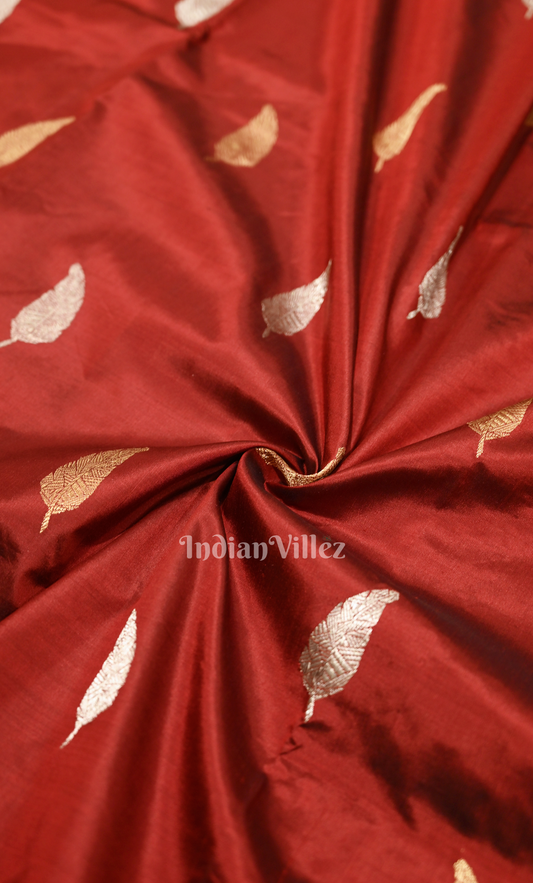   Exclusive Red Paisley Pure Katan Banarasi Silk Saree