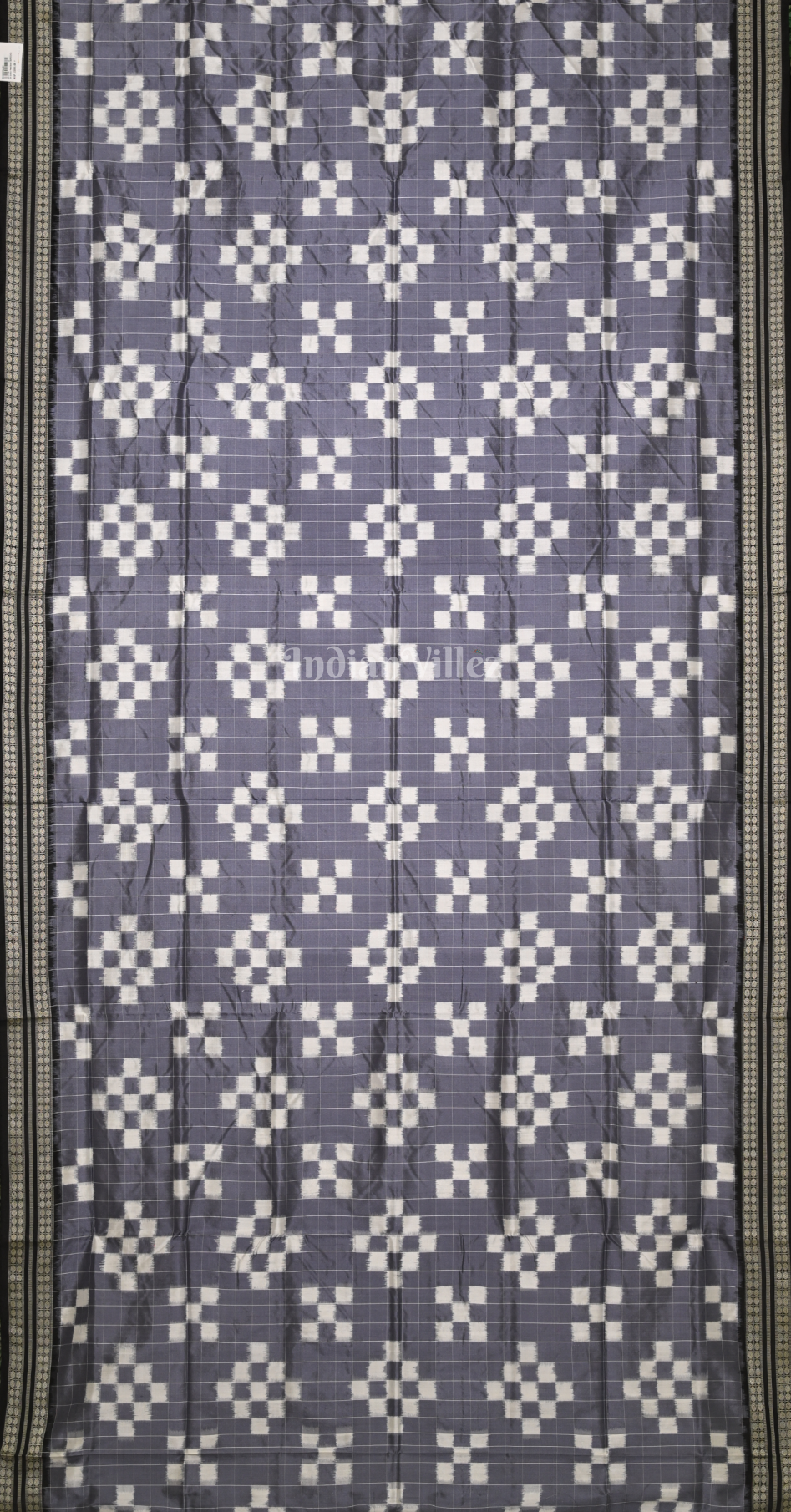 Grey Black Body Pasapali Odisha Ikat Sambalpuri Silk Saree