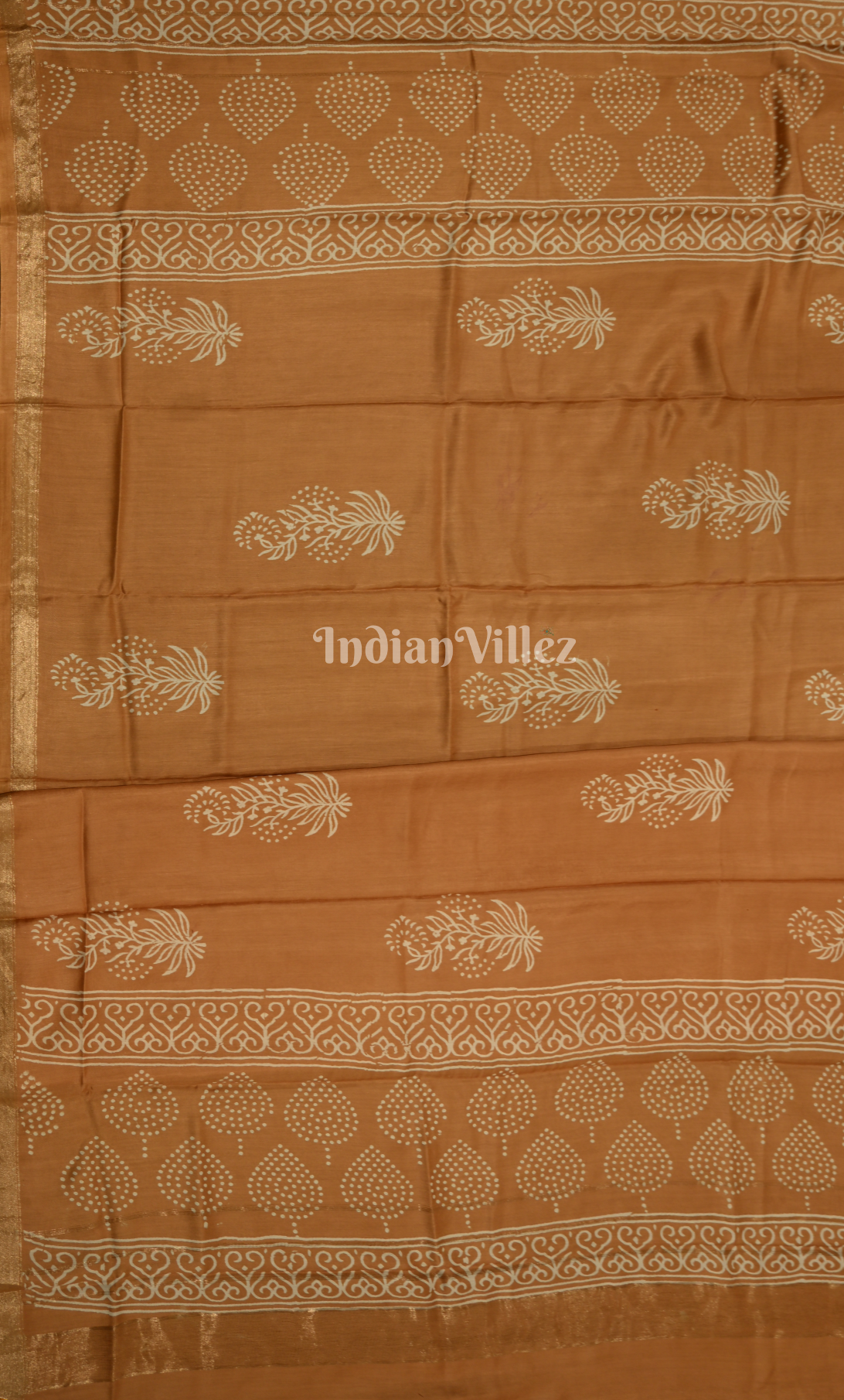 Rust Orange Block Printed Cotton Suit Sets