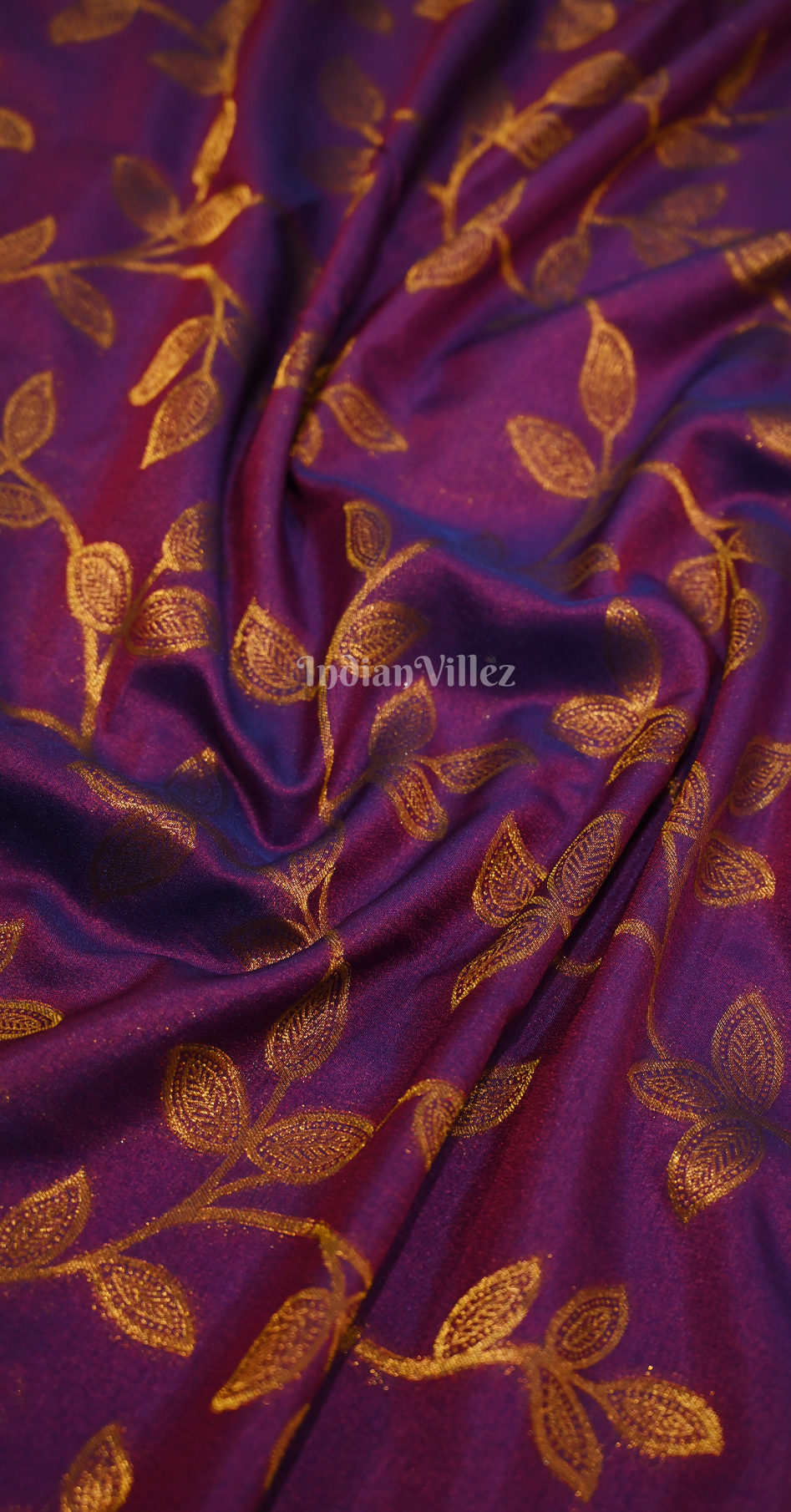 Purple Two Tone Chinon Woven Banarasi Silk Saree 