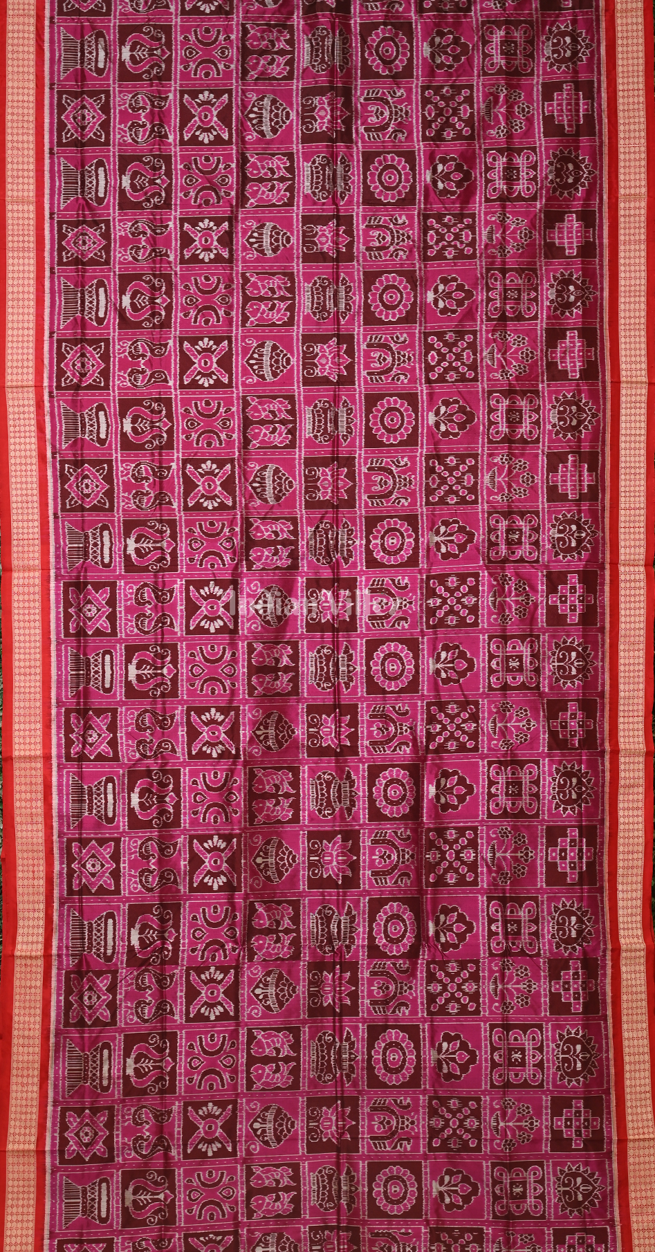 Exclusive Magenta Pink Red Nabakothi Odisha Ikat Sambalpuri Silk Saree