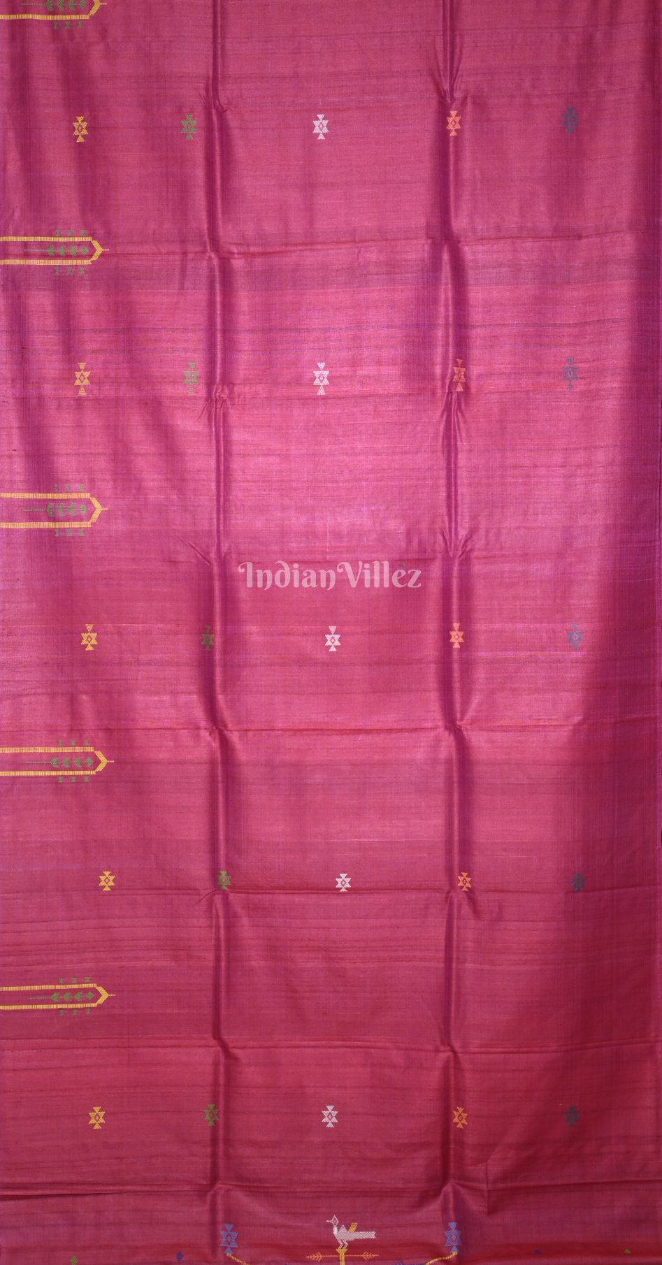 Magenta Pink Dola Bimana Theme Fine Gopalpur Tussar Silk Saree 