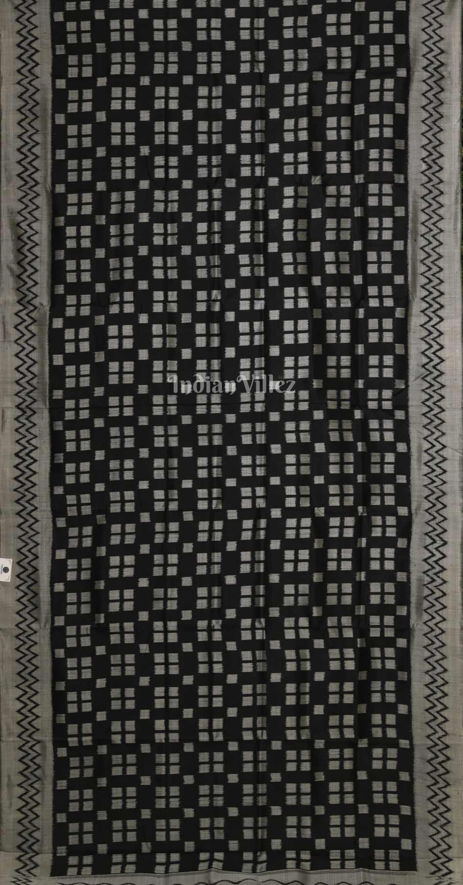 Grey Black Body Pasapali Odisha Ikat Contemporary Designer Silk Saree