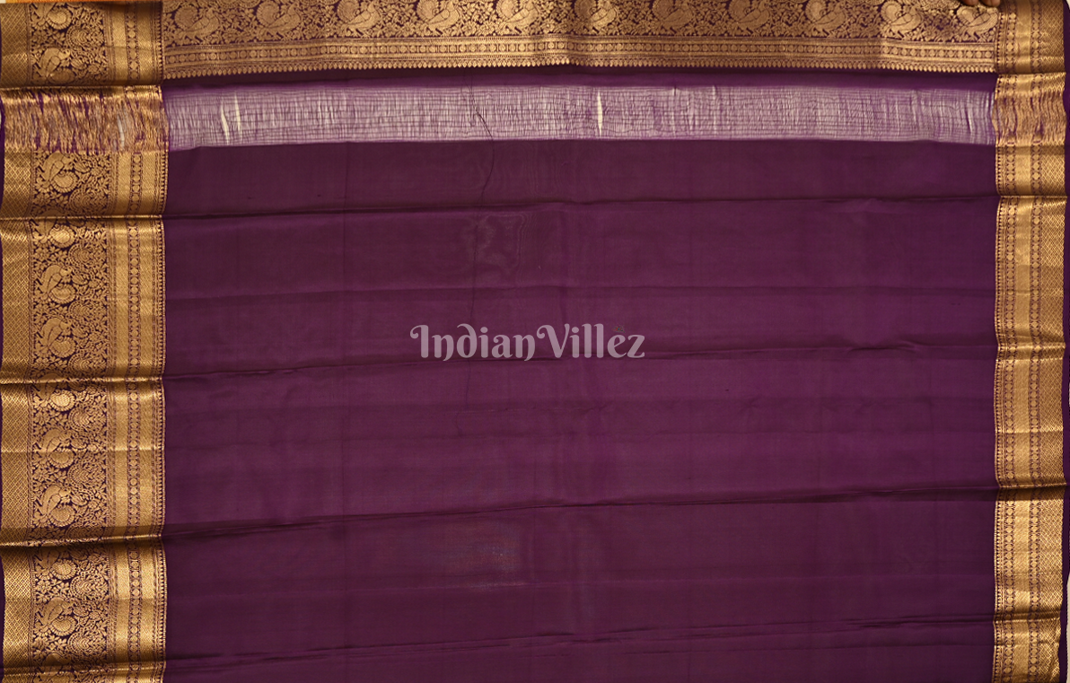 Purple Brocade Pure Kanjivaram Silk Saree 