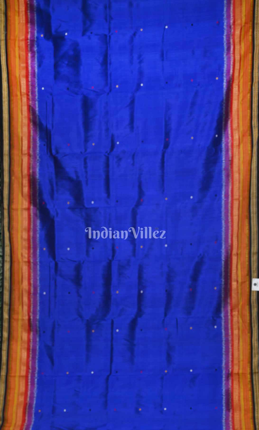 Blue Buti Design Kathiphera Odisha Ikat Khandua Silk Saree
