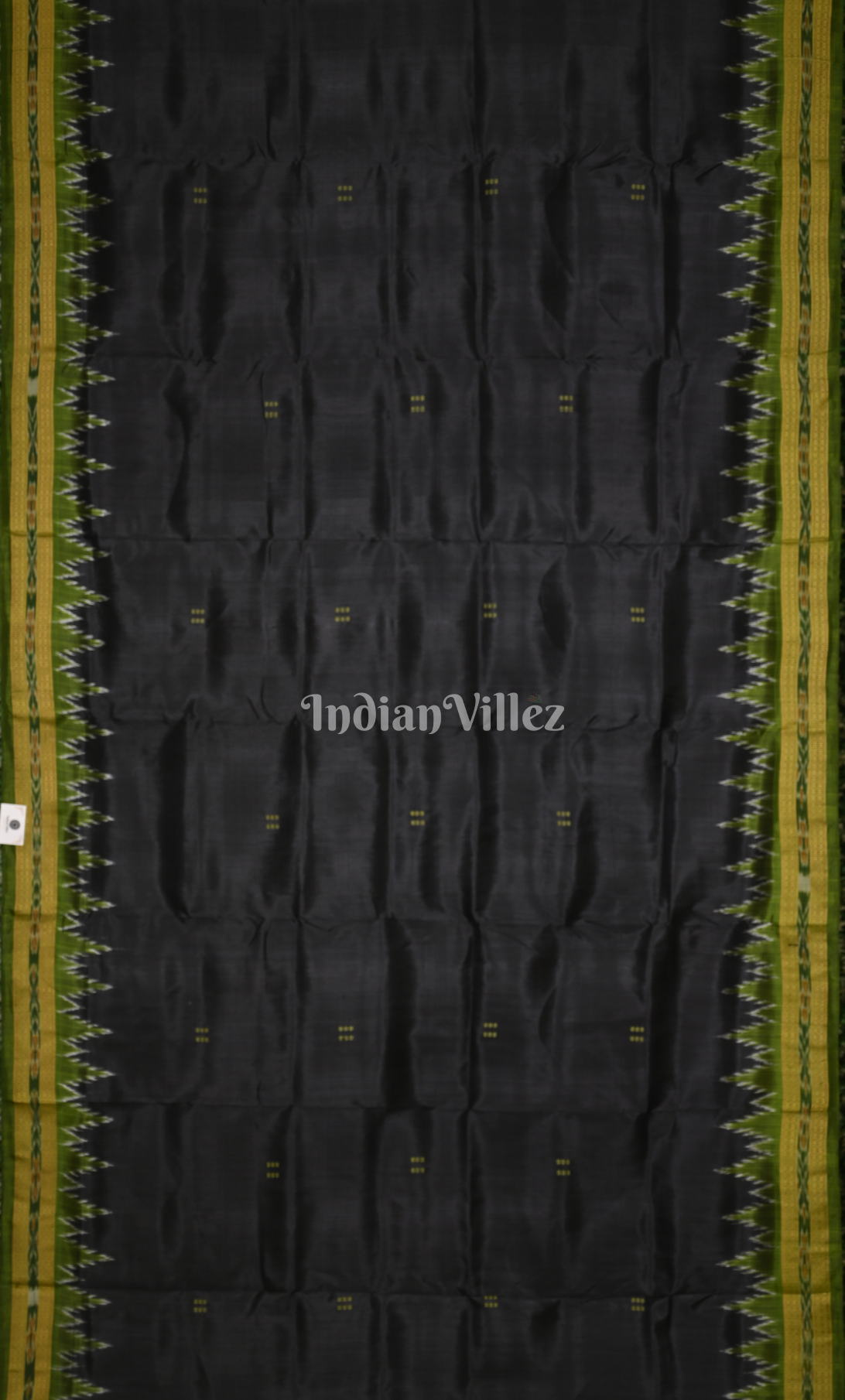 Black Green Buti Design Odisha Ikat Khandua Silk Saree