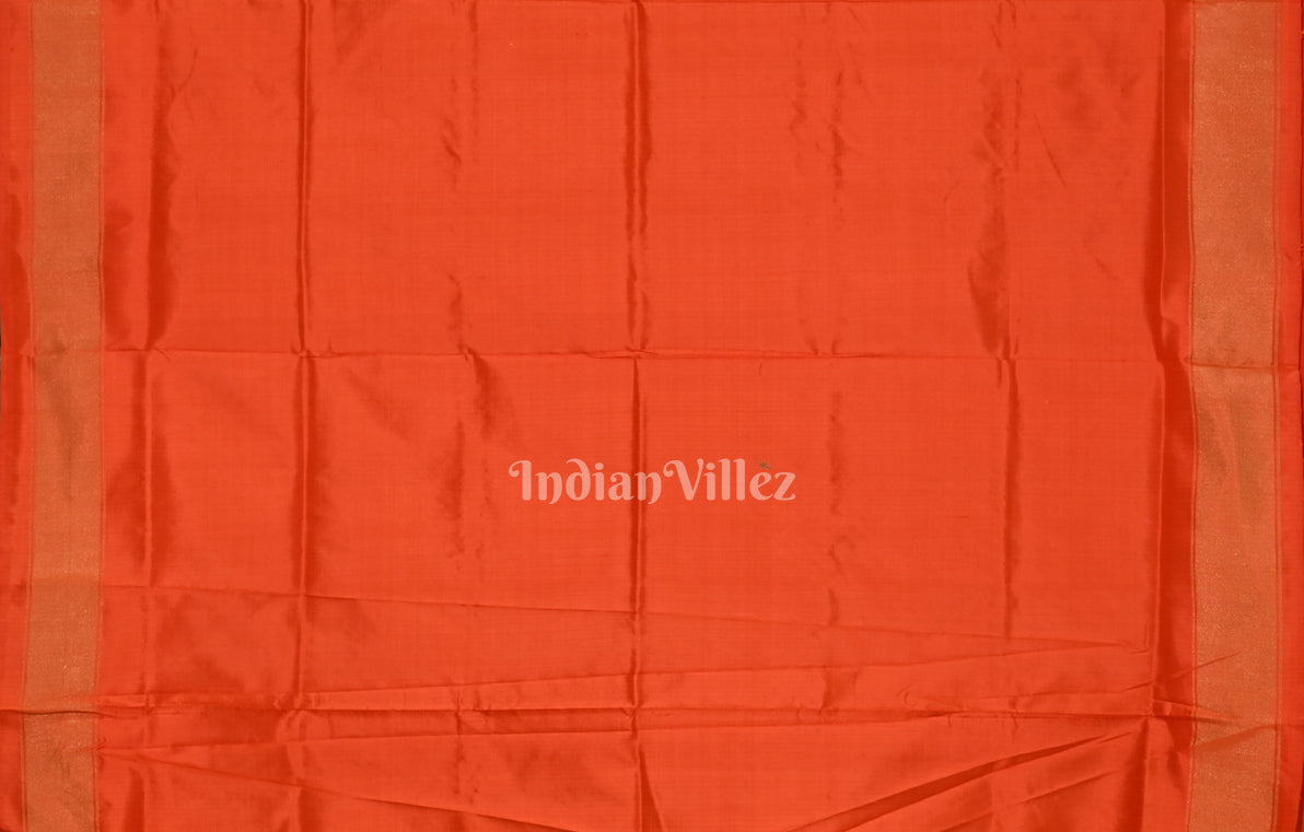 Green Red Pochampally Ikat Silk Saree 