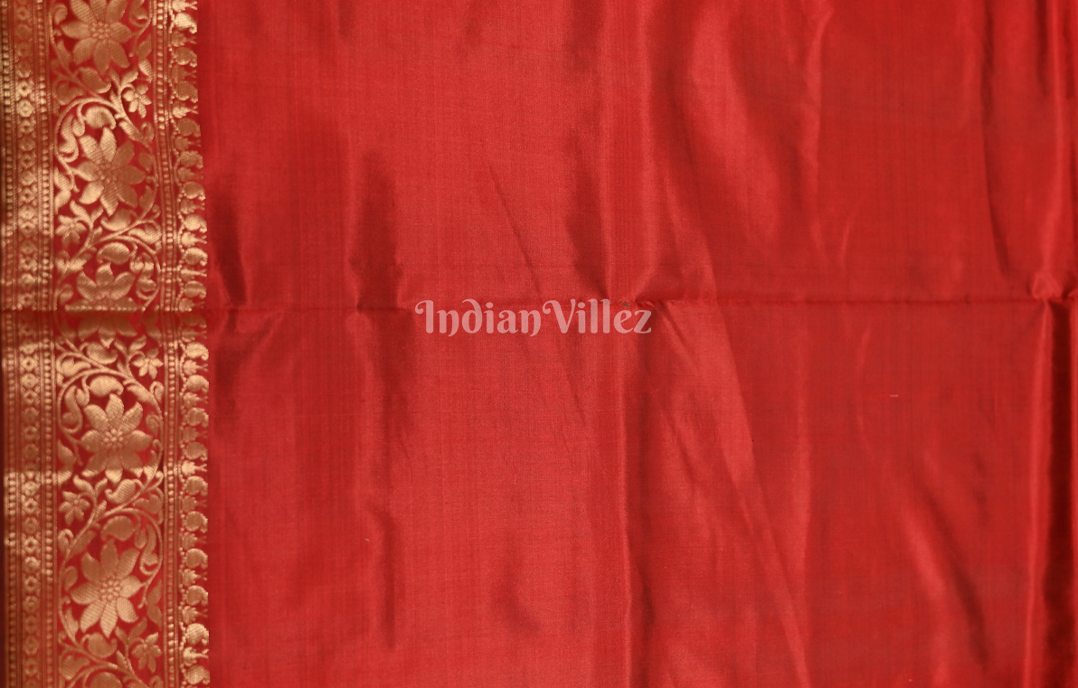 Red Pure Katan Banarasi Silk Saree