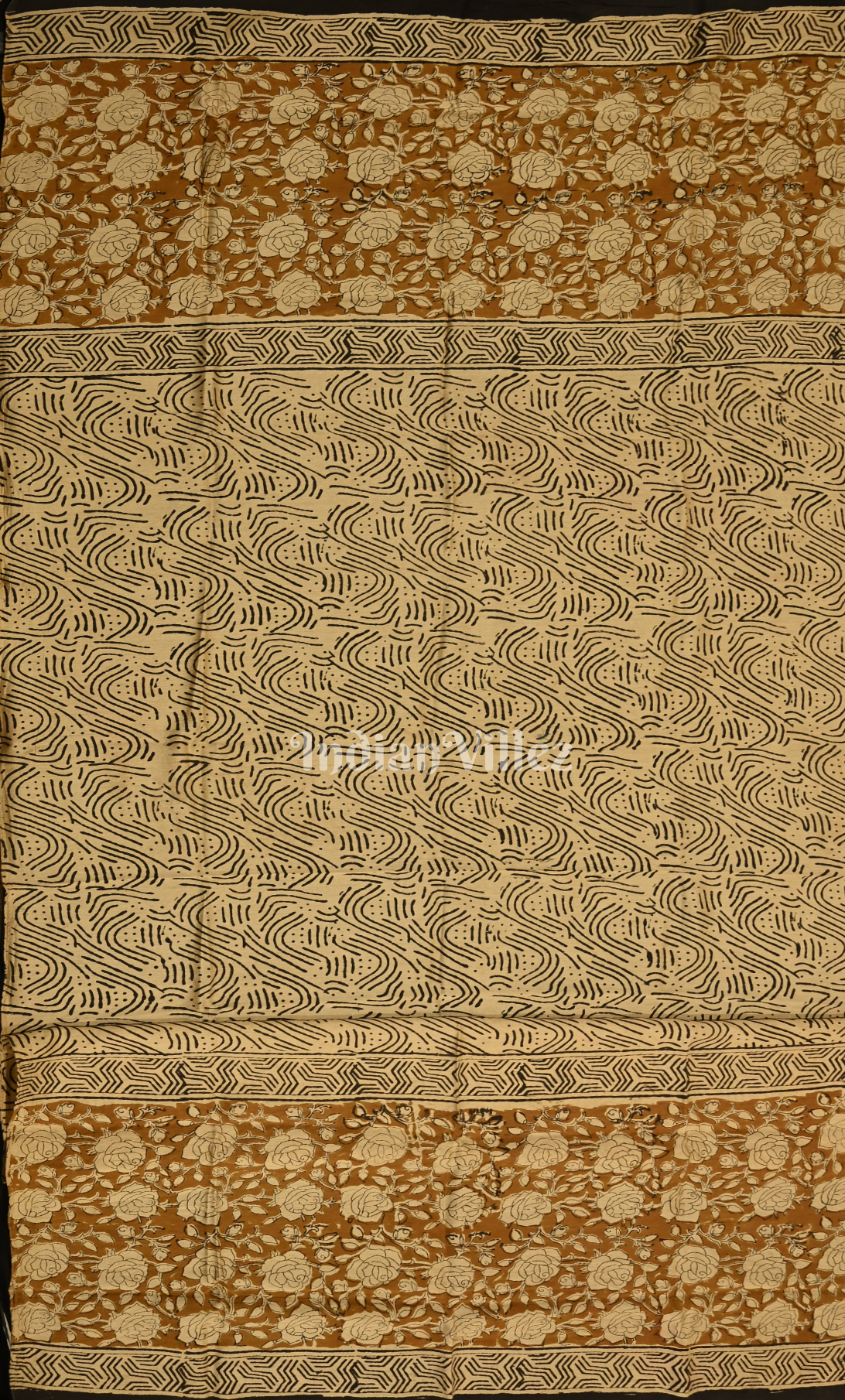 Light Yellow Floral Bagru Block Printed Chanderi Silk Suit Sets