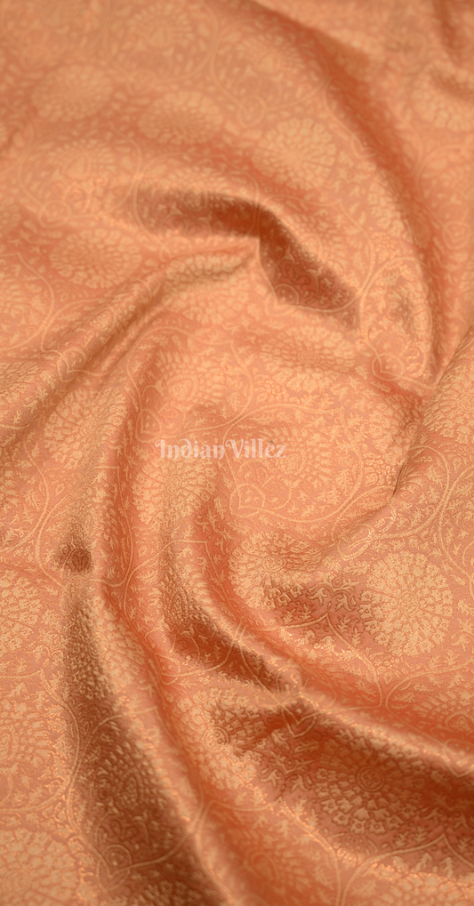 Peach Chaap Weaving Silk Saree
