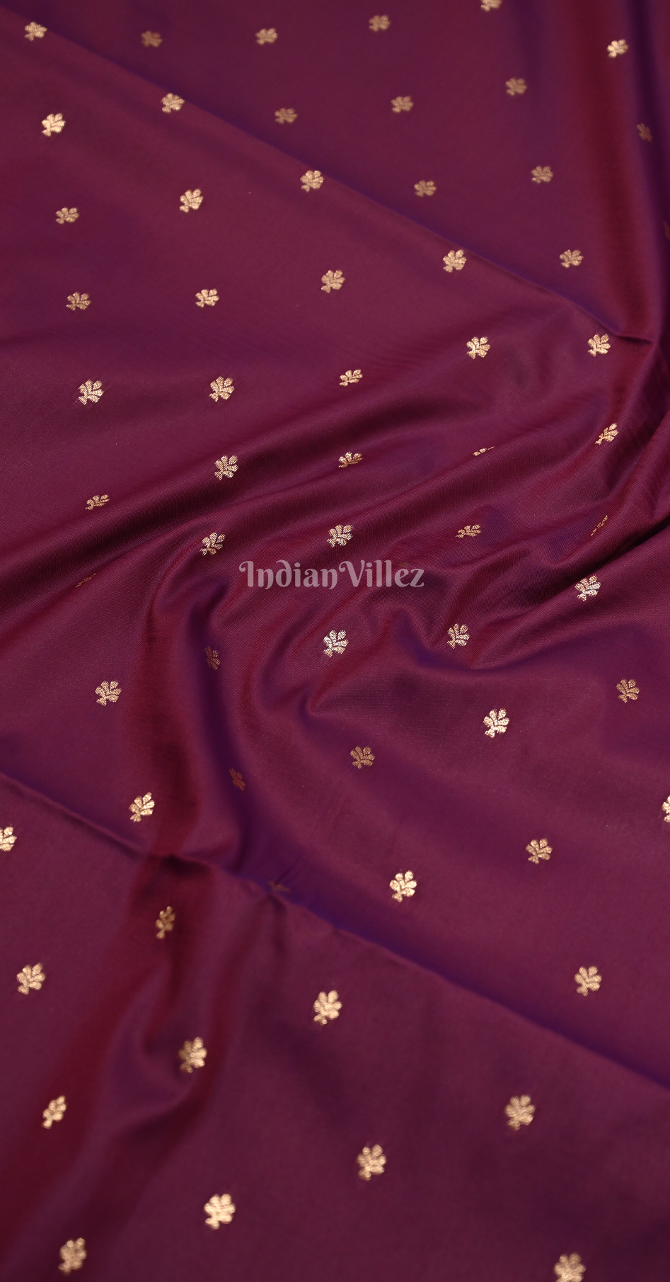 Purple Wine  Butta Butti Design Pure Mashru Satin Silk Banarasi Saree