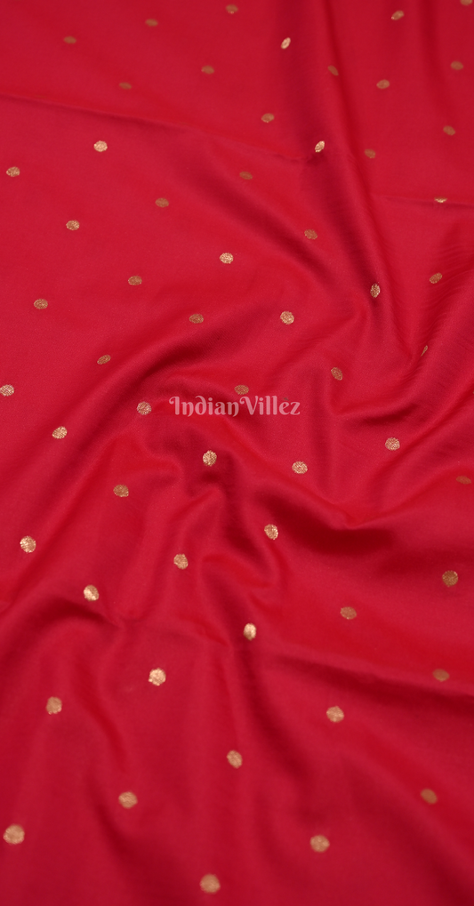 Red Mashru Butta Design Pure Mashru Satin Silk Banarasi Saree 