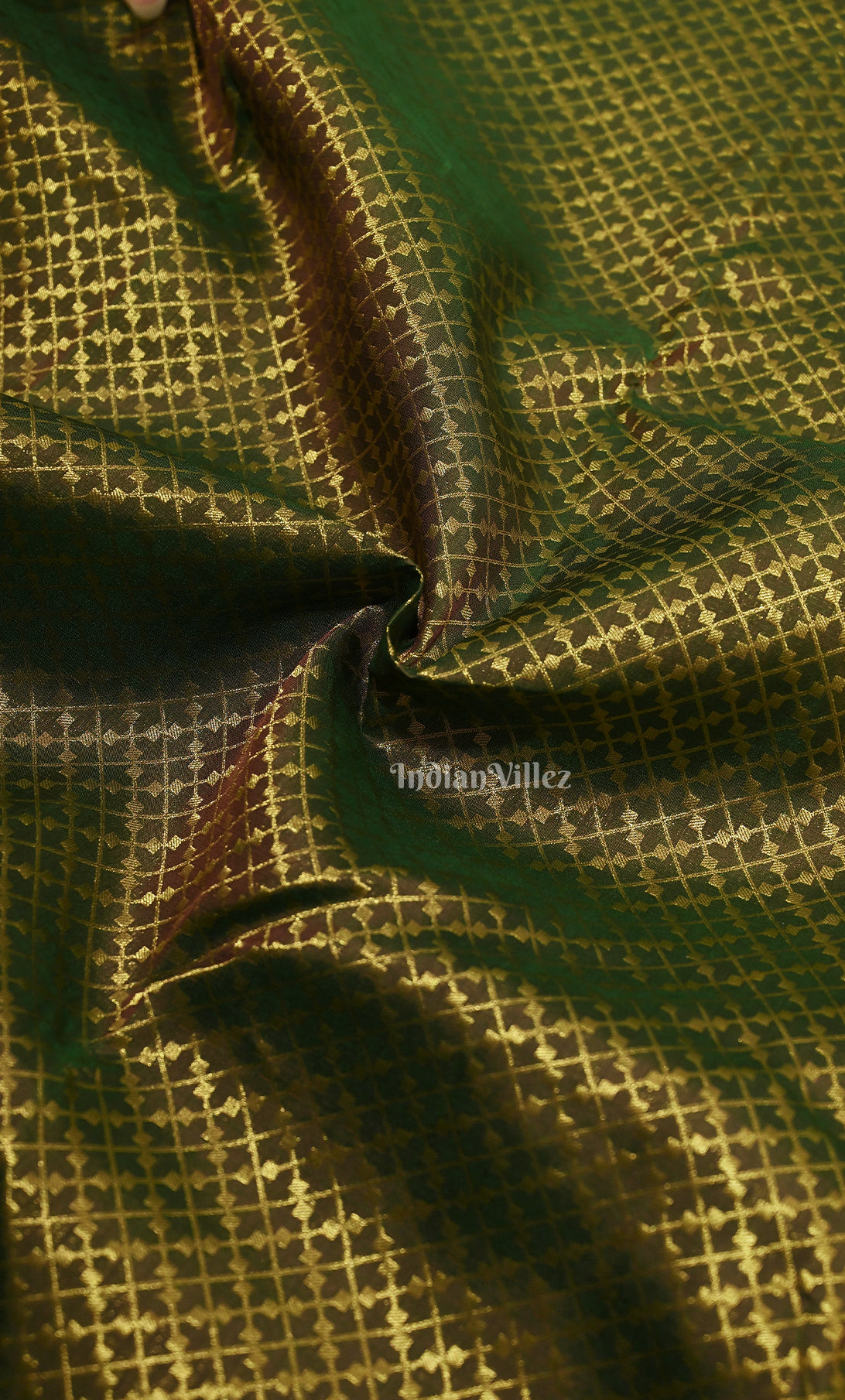 Olive Green Pure Brocade Kanjivaram Silk Saree