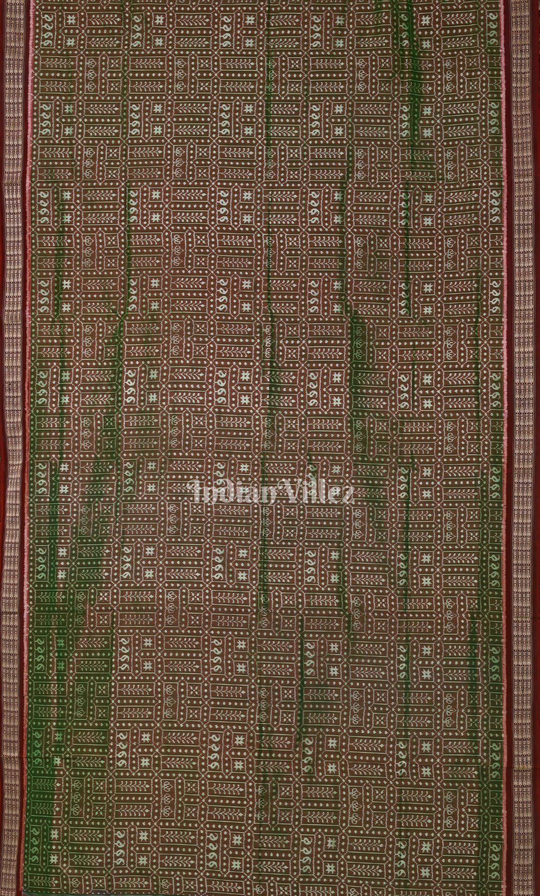 Maroon Tribal Theme Odisha Ikat Sambalpuri Silk Saree