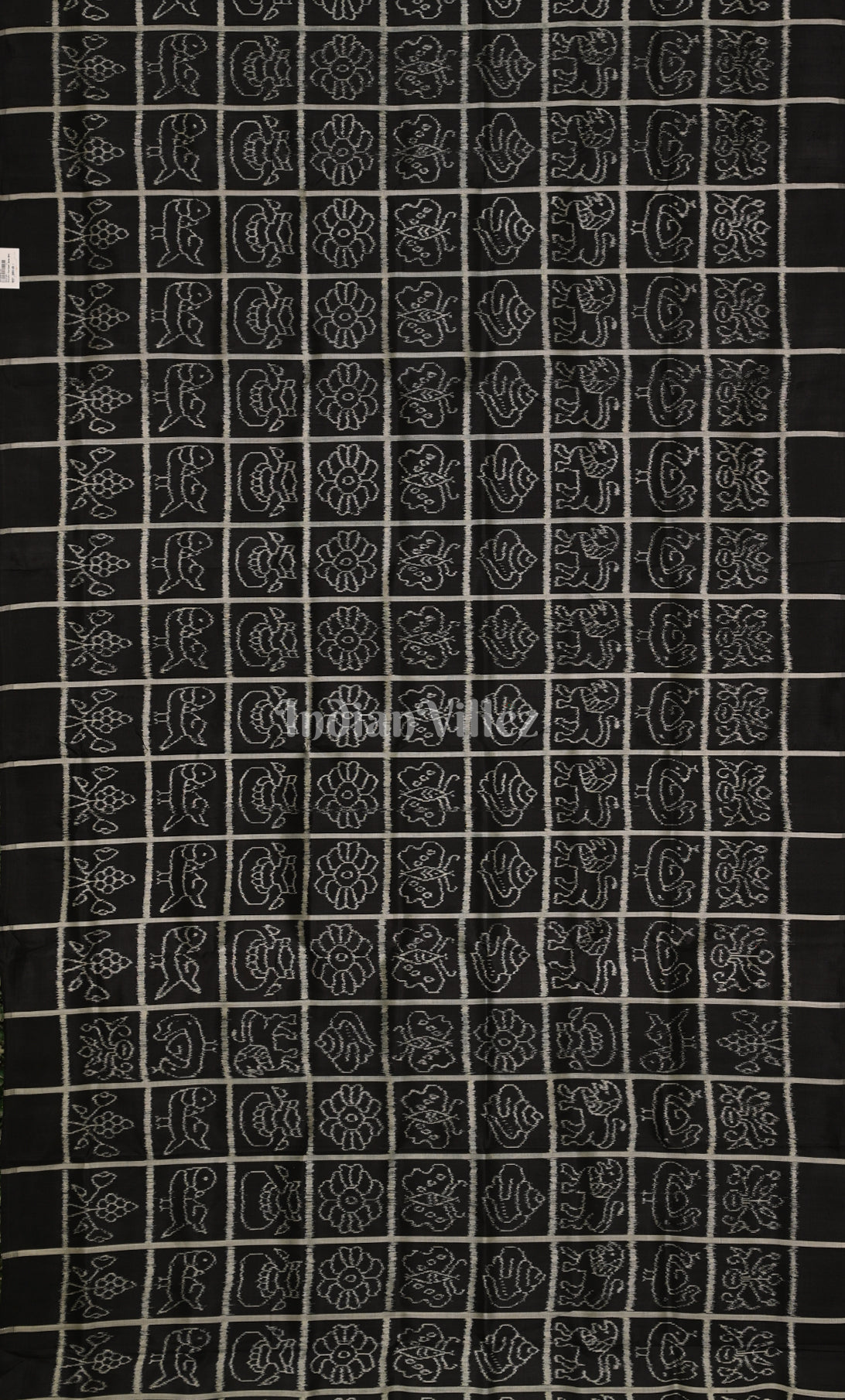 Black Nabakothi Odisha Ikat Contemporary Designer Silk Saree