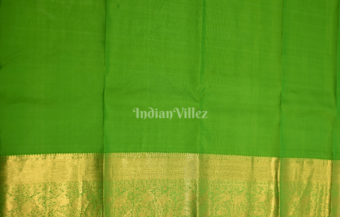 Peacock Green Brocade Pure Kanjivaram Silk Saree 
