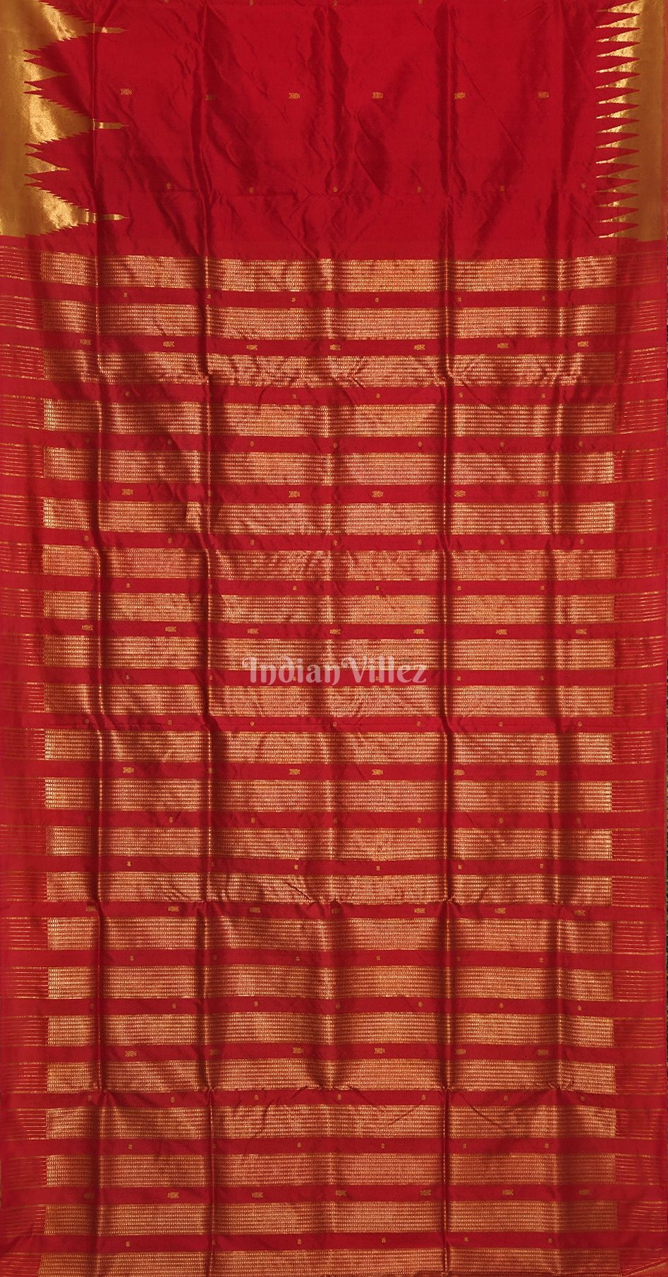 Exclusive Red Half Tissue Sambalpuri Silk Saree with Doli Barat Anchal