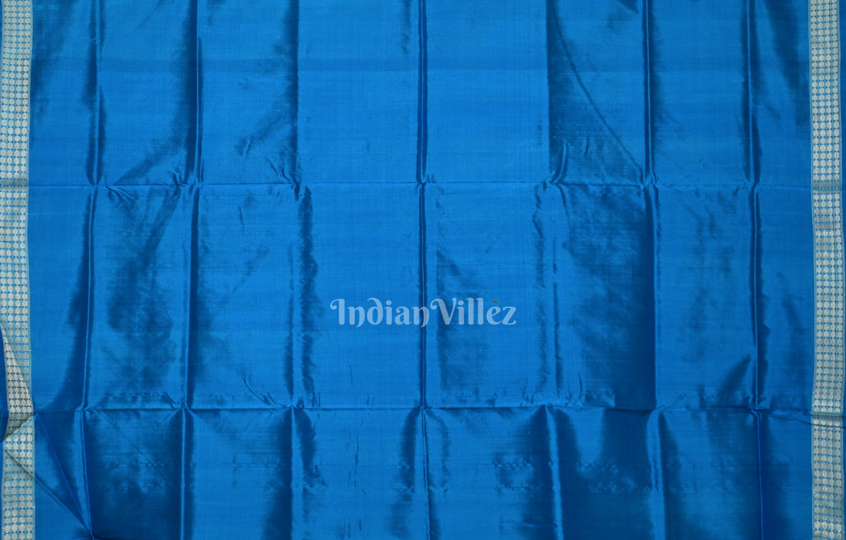 Royal Blue Odisha Ikat Bomkai Sambalpuri Silk Saree