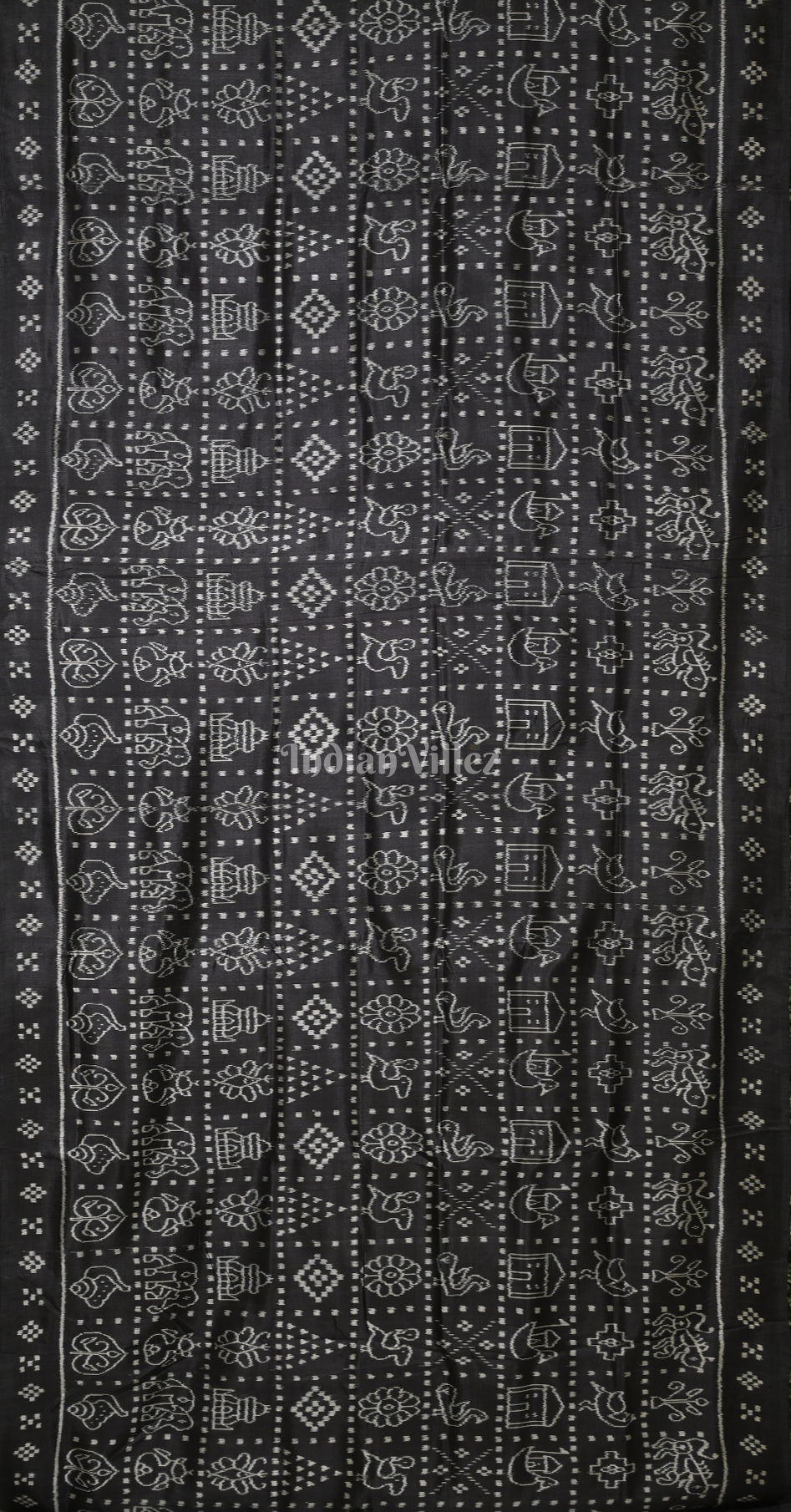 Black Nabarangi Nabakothi Odisha Ikat Contemporary Designer Silk Saree 
