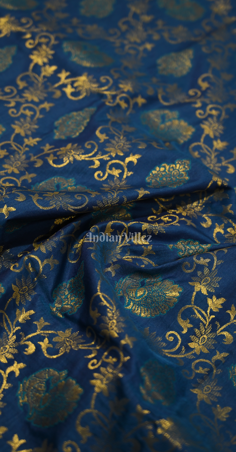 Blue Pure Chaap Weaving Silk Saree