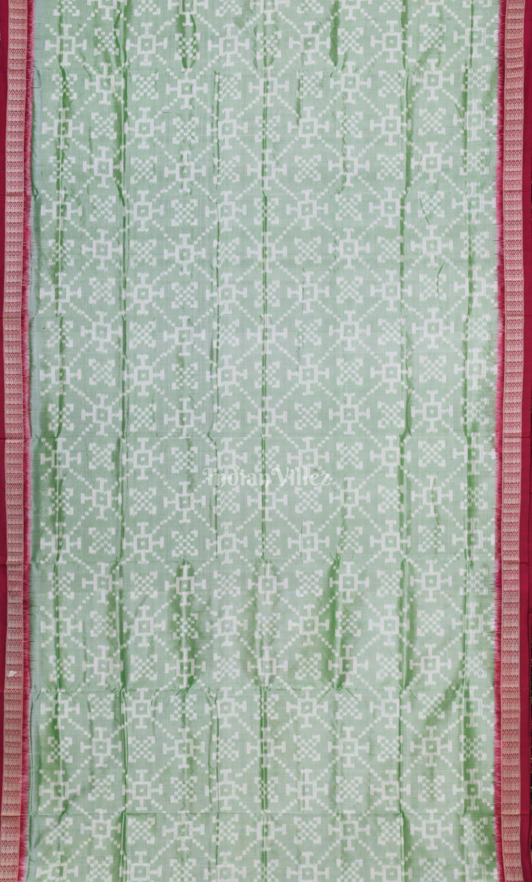 Lime Green Rani Pink Odisha Ikat Sambalpuri Silk Saree