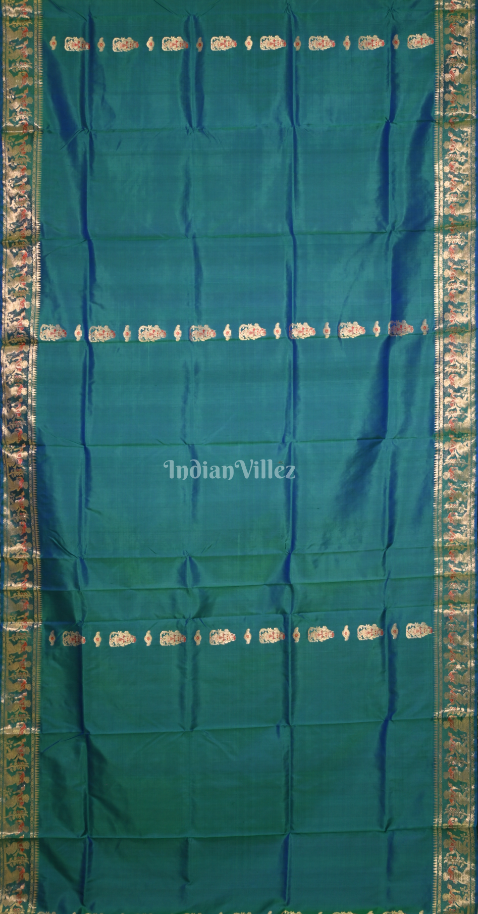 Peacock Green Handwoven Baluchari Silk Saree 