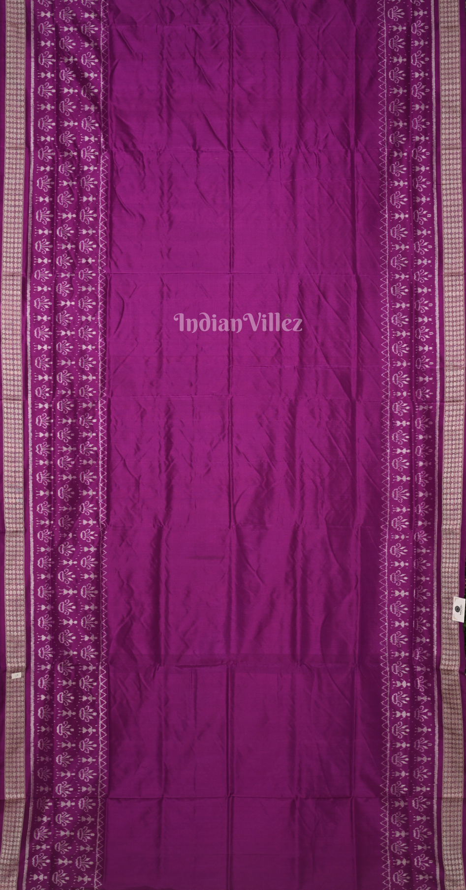 Purple Tribal Theme Odisha Ikat Sambalpuri Silk Saree with Tribal Jhoti Anchal