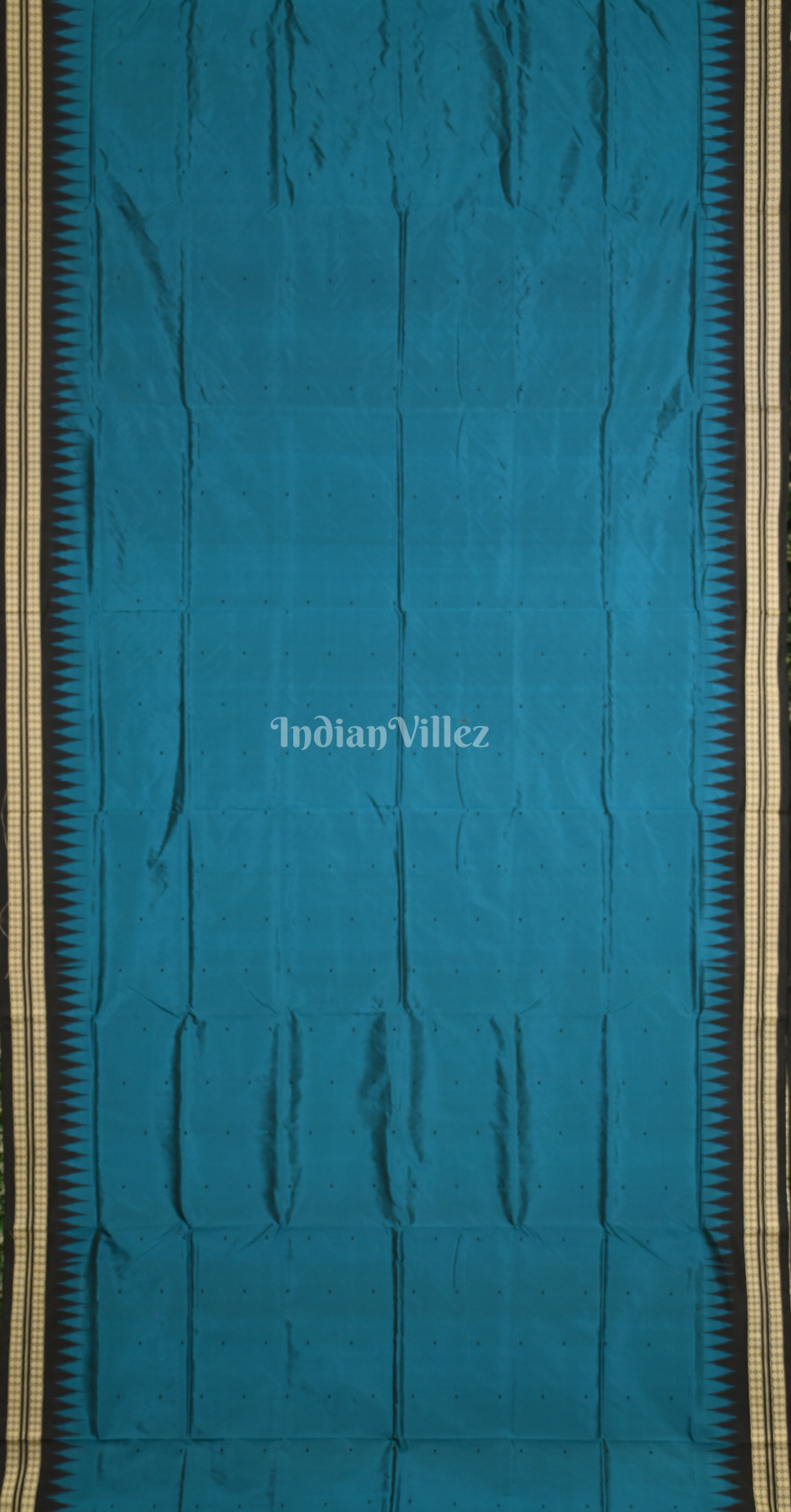 Sky Blue Black Buti Design Odisha Ikat Bomkai Sambalpuri Silk Saree