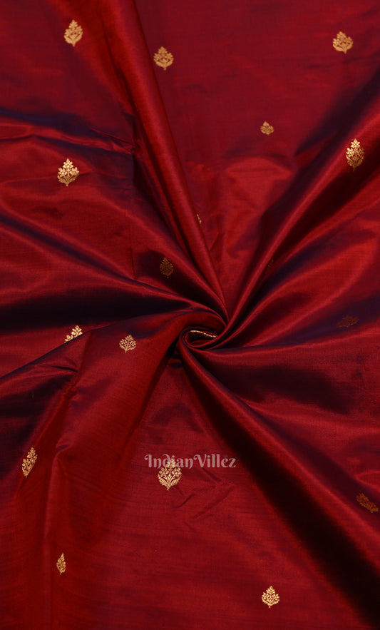 Elegant Maroon Pure Katan Silk Banarasi Saree