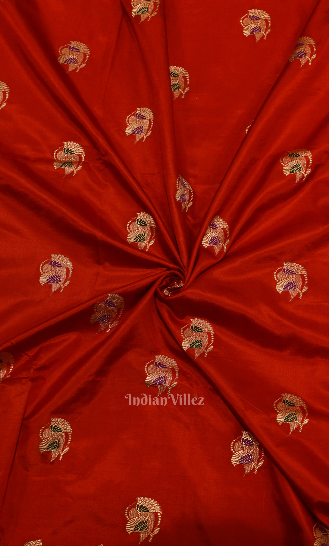 Elegant Red Pure Katan Silk Banarasi Saree