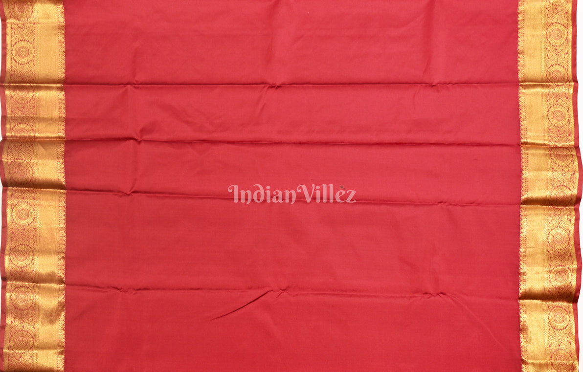 Bottle Green Red Zari woven Pure Kanjivaram Silk Saree