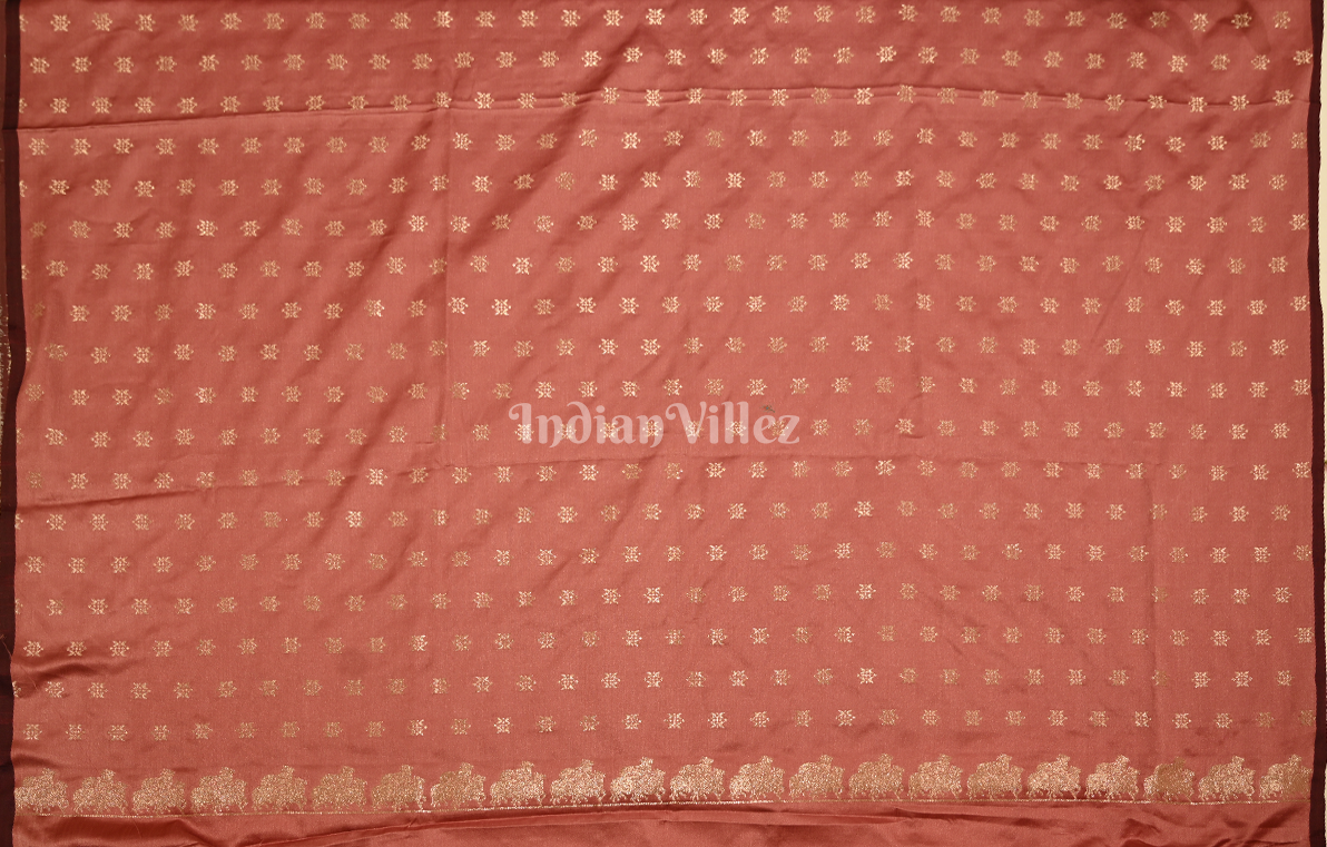 Pastel Pink Mashru Satin Banarasi Silk Saree with Pichwai Motif
