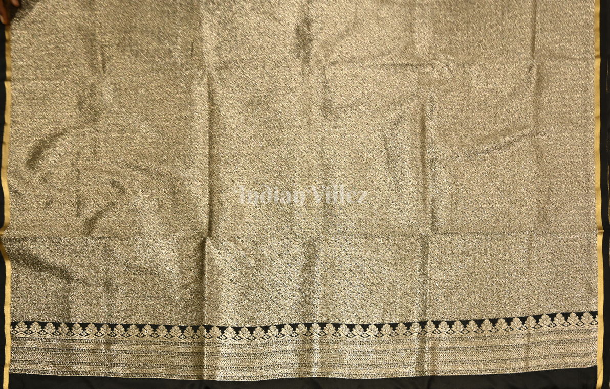 Black Zari Mashru Satin Banarasi Silk Saree
