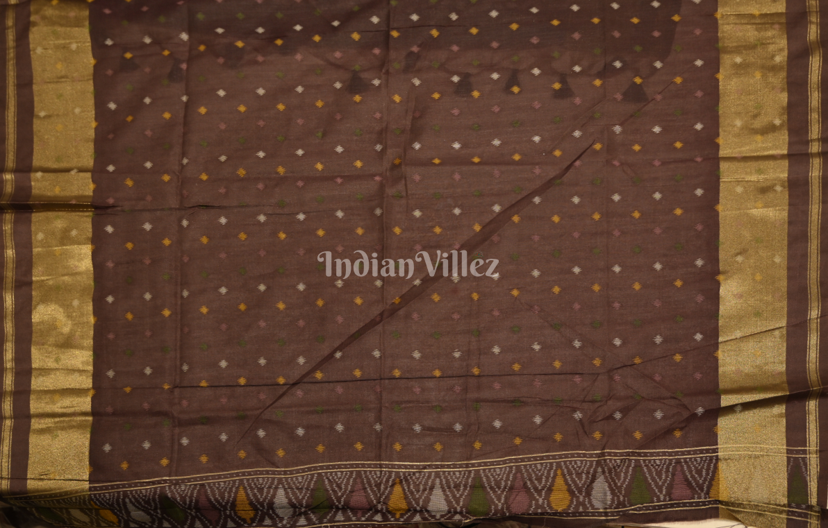 Dusty Pink Coffee Floral Patola Silk  Saree 
