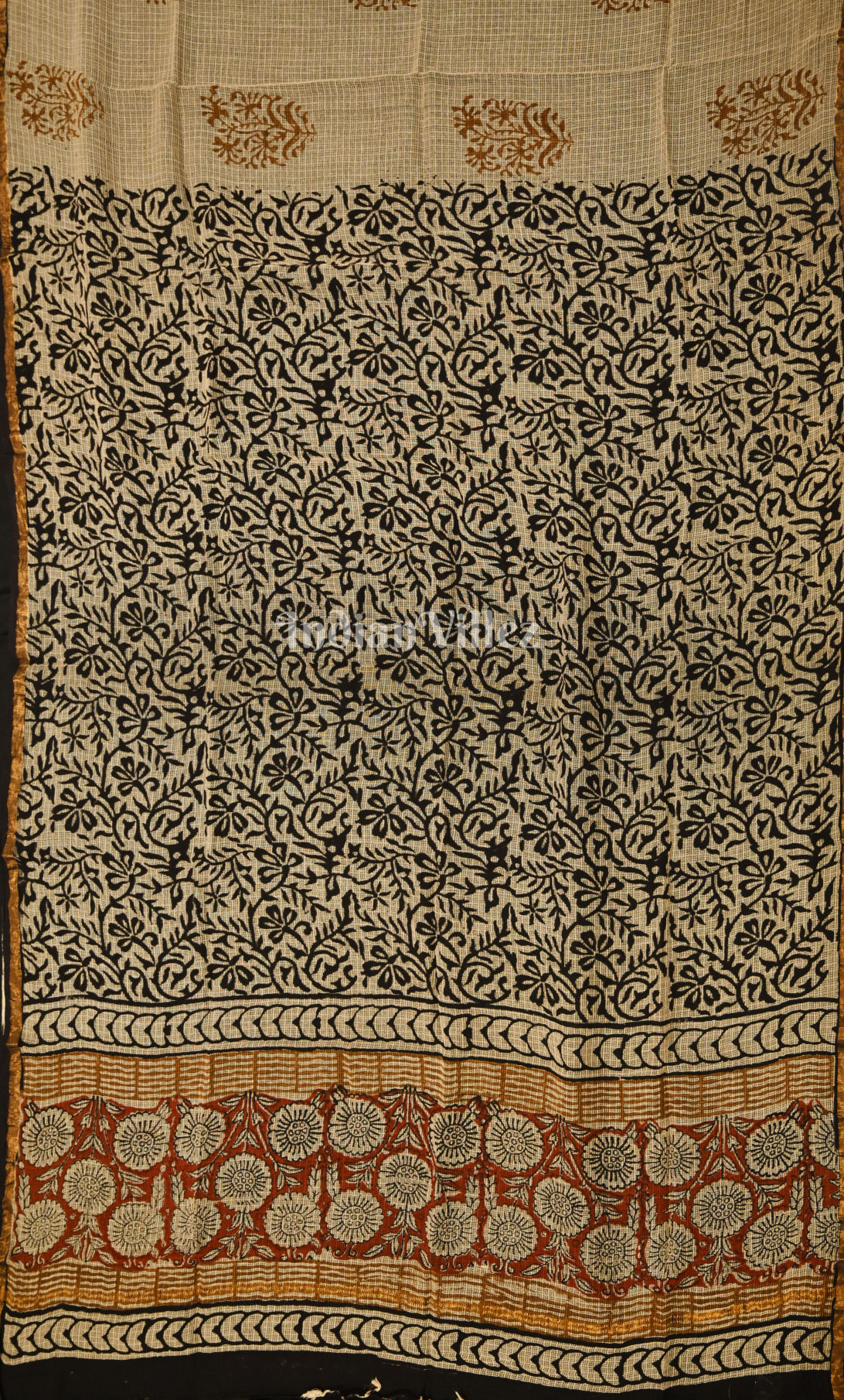 Maroon Beige Bagru Block Printed Cotton Suit Sets