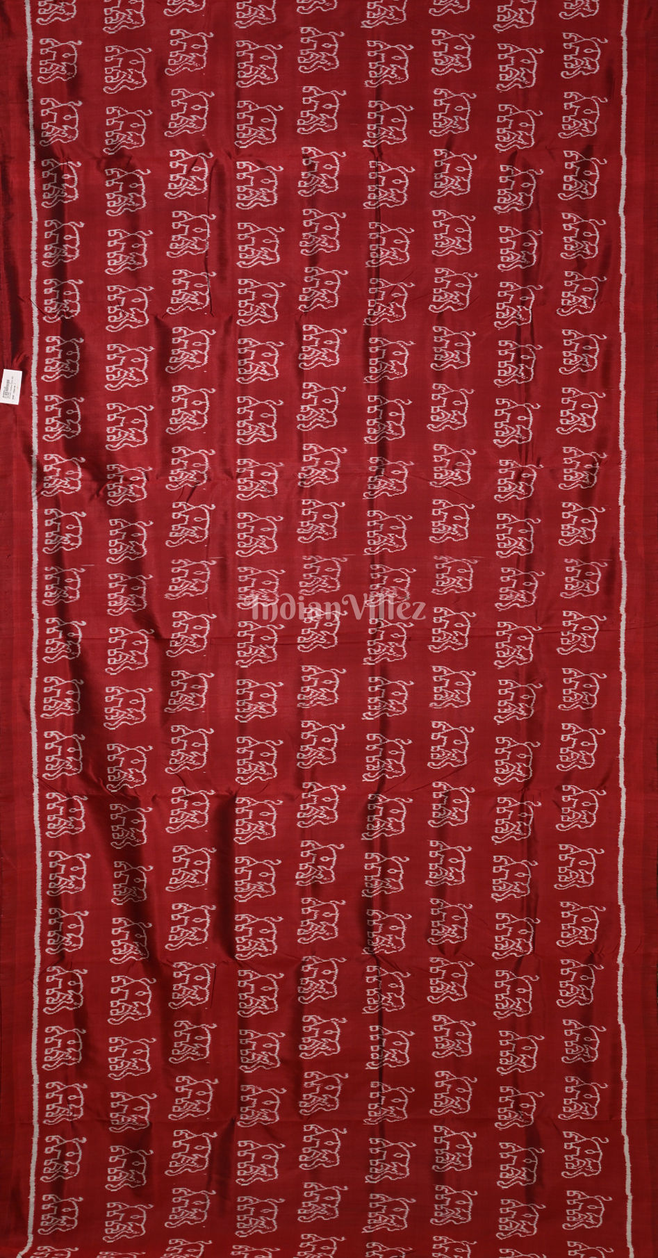 Maroon Elephant Motif Contemporary Designer Silk Saree