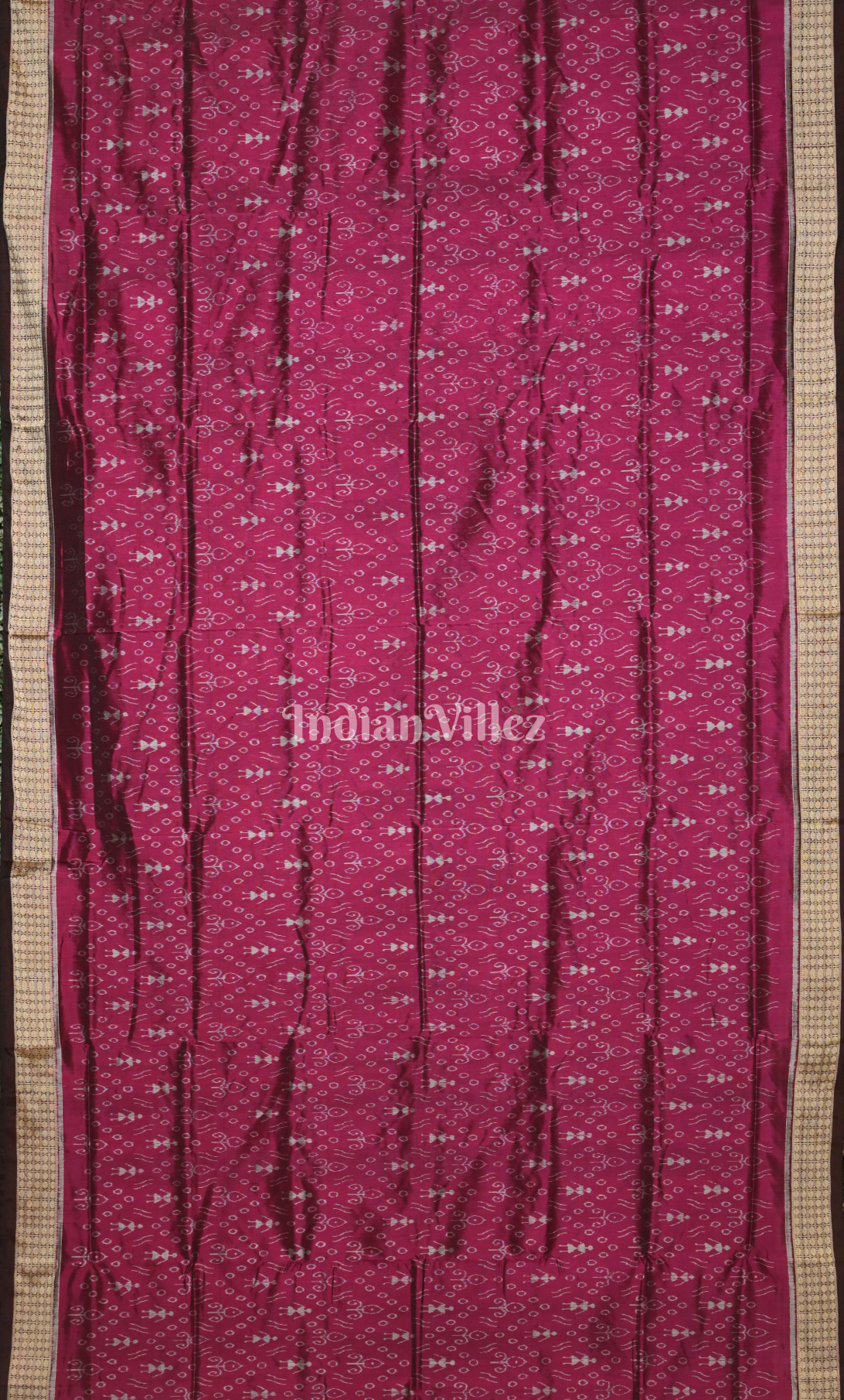 Purple Wine Tribal Theme Odisha Ikat Sambalpuri Silk Saree