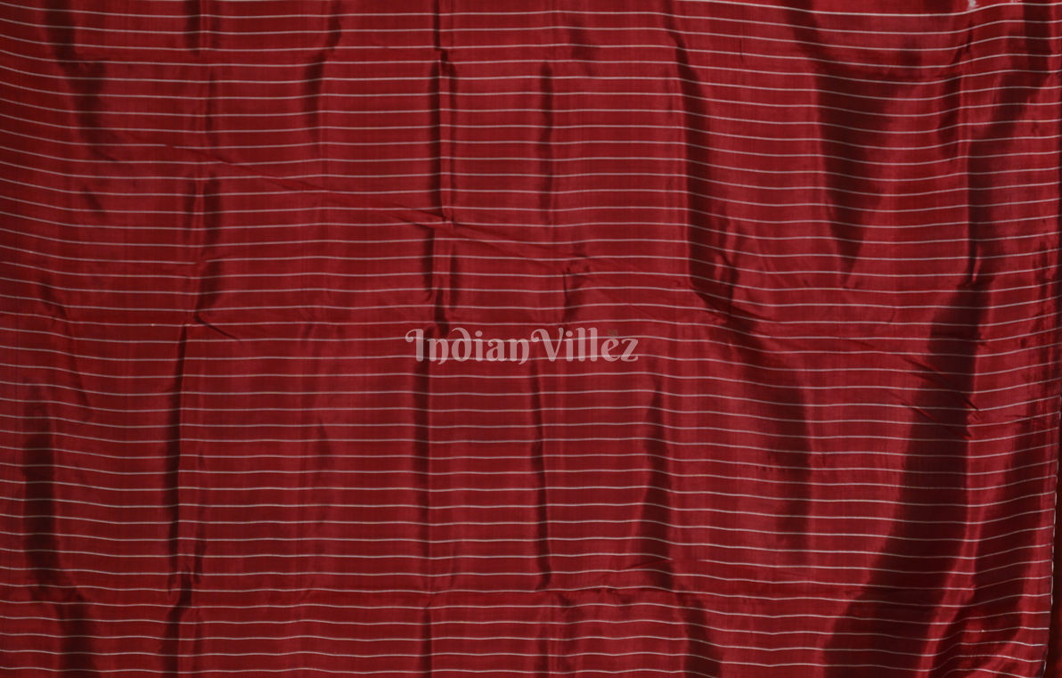 Maroon Odia Barnamala Odisha Ikat Contemporary Designer Silk Saree