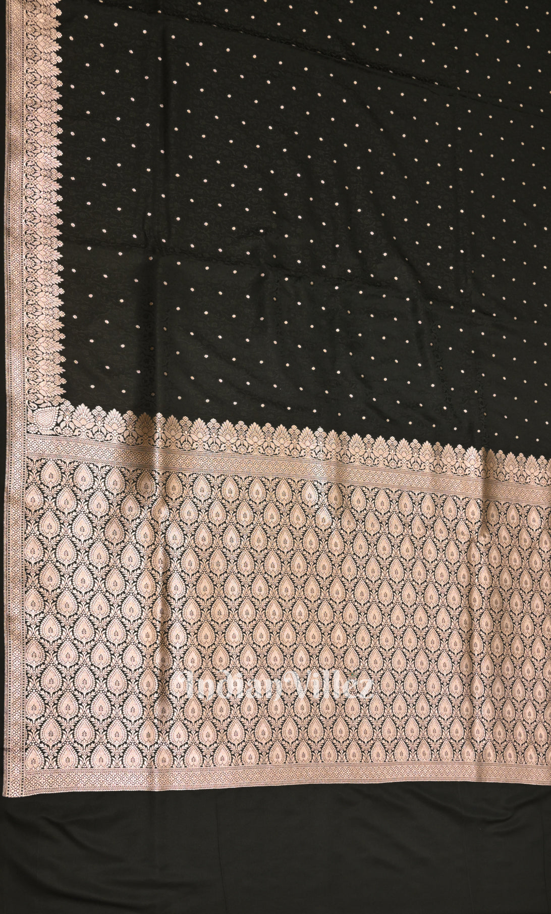 Black Meenakari Pure Mashru Satin Silk Banarasi Saree 