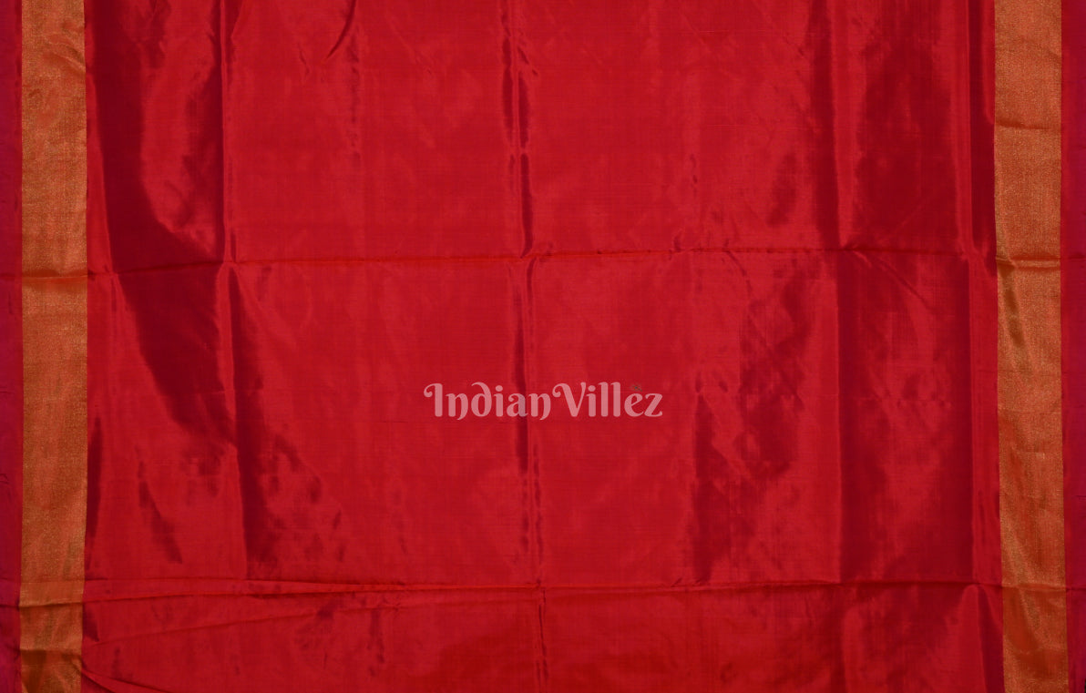 Red Pochampally Ikat Silk Saree